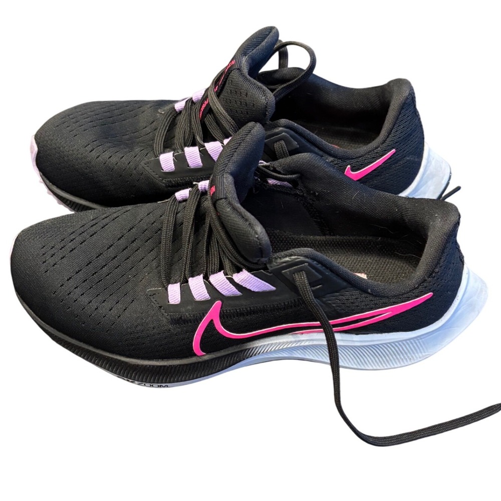 Nike Air Zoom Ladies Pegasus 38 size 6.5 Running Shoes black pink purple sneaker
